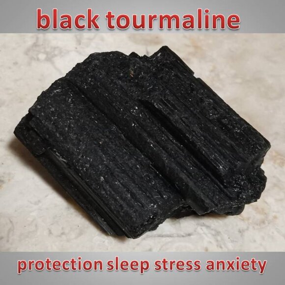 ❤️ Black TOURMALINE stone chunk healing : protection : root chakra 08 - Picture 1 of 5